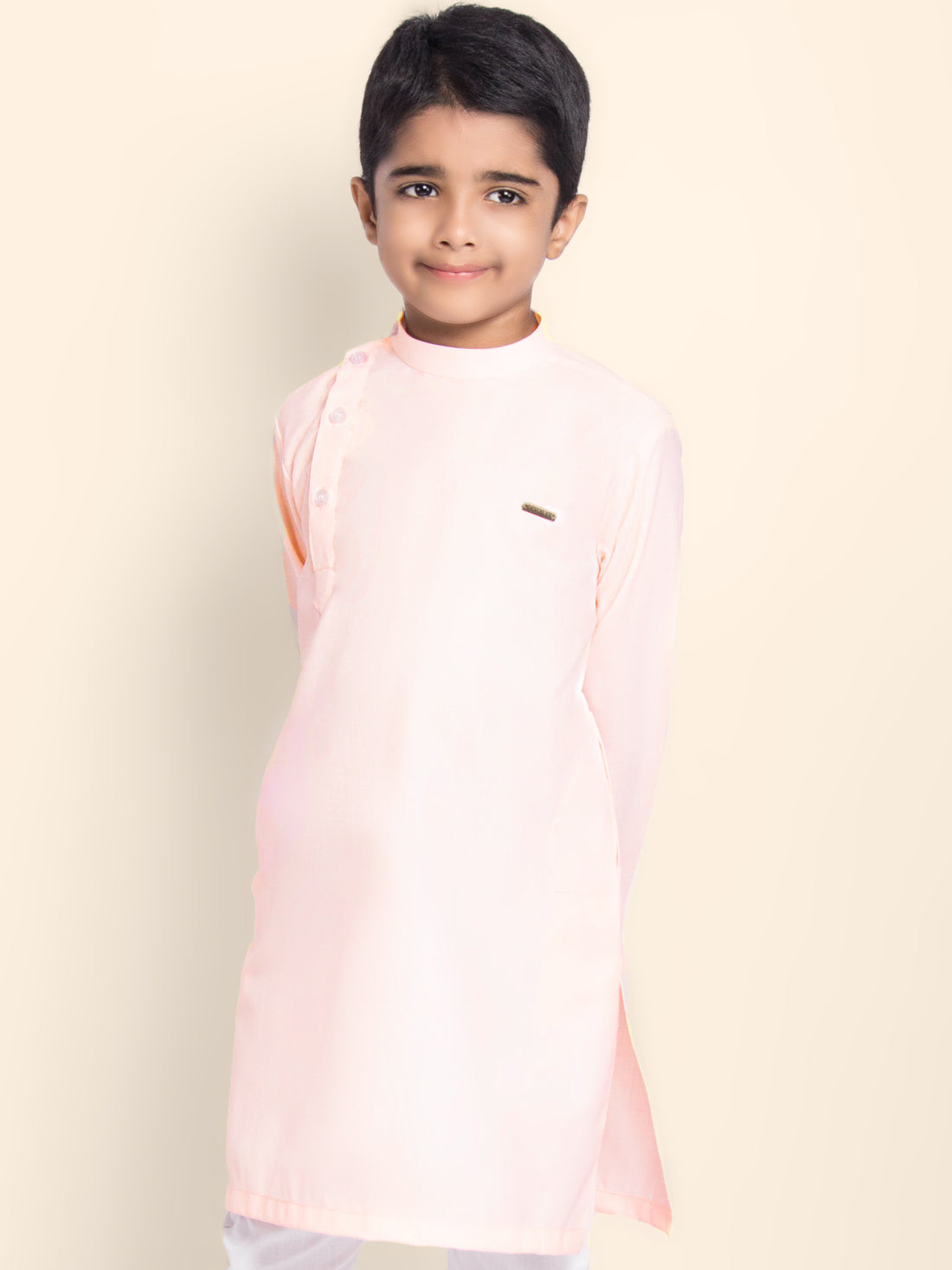 Boys Pink Side Placket Kurta