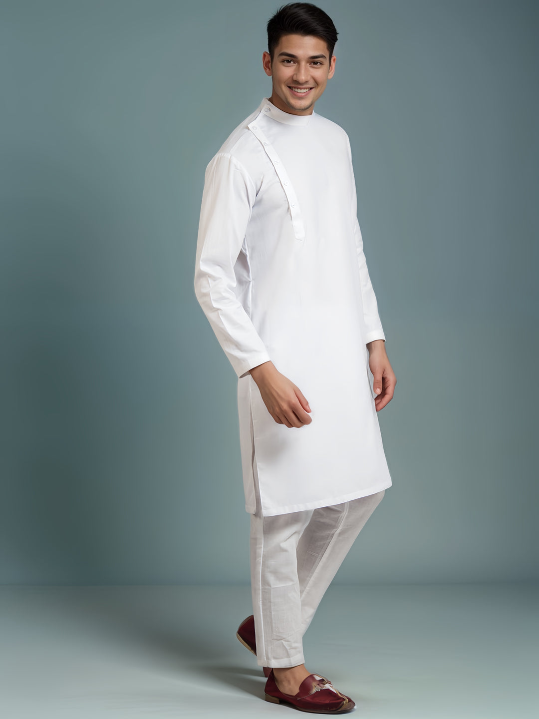 Men's White Cotton Kurta