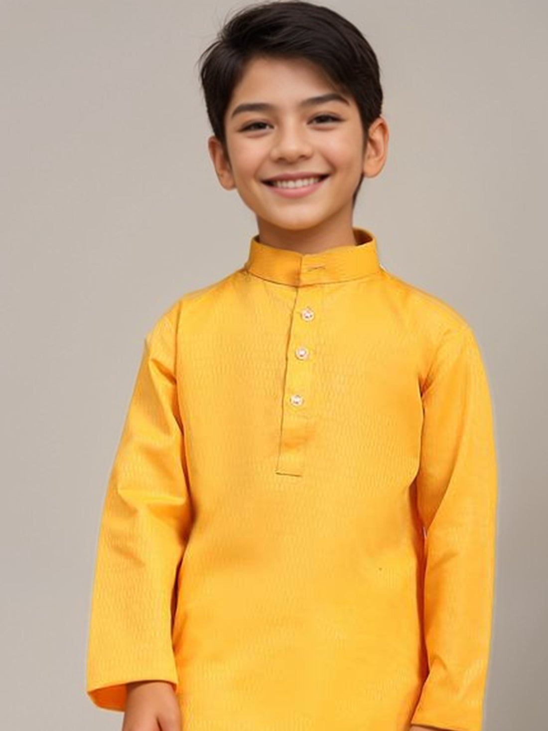 Boys Yellow Cotton Kurta