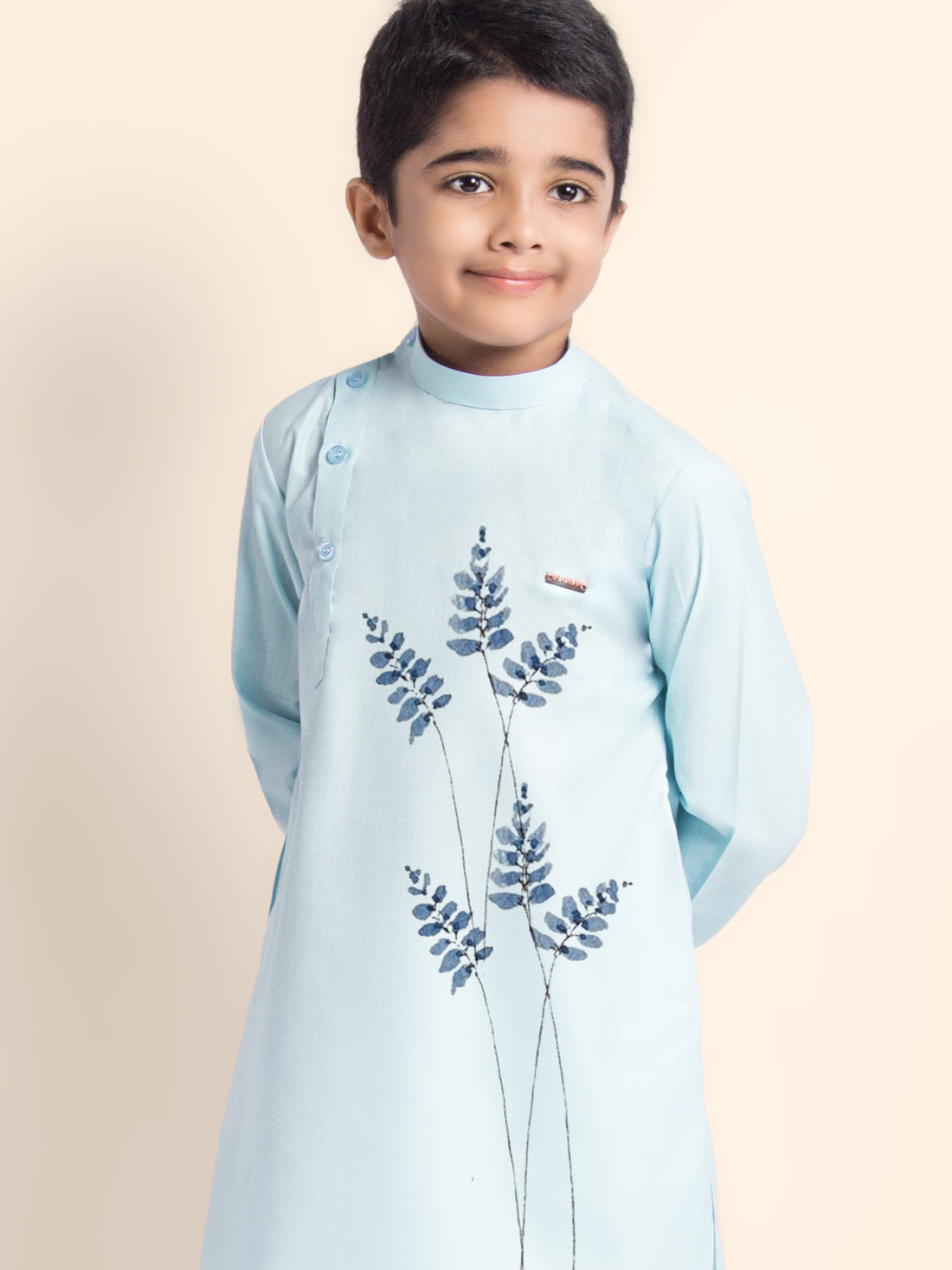 Boys Sky Blue Kurta with Print